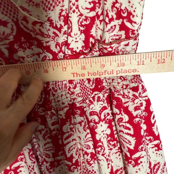 Anthropologie Sunday in Brooklyn Lace Maxi Dress Women's Medium Red Crochet - Picture 7 of 9